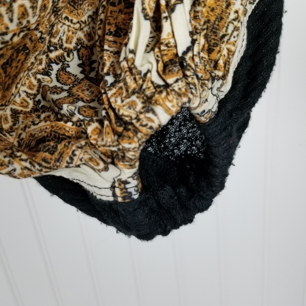 Free People Casual Clash Top Size Small Lace Floral Balloon Termal Boho Prairie - Picture 9 of 10